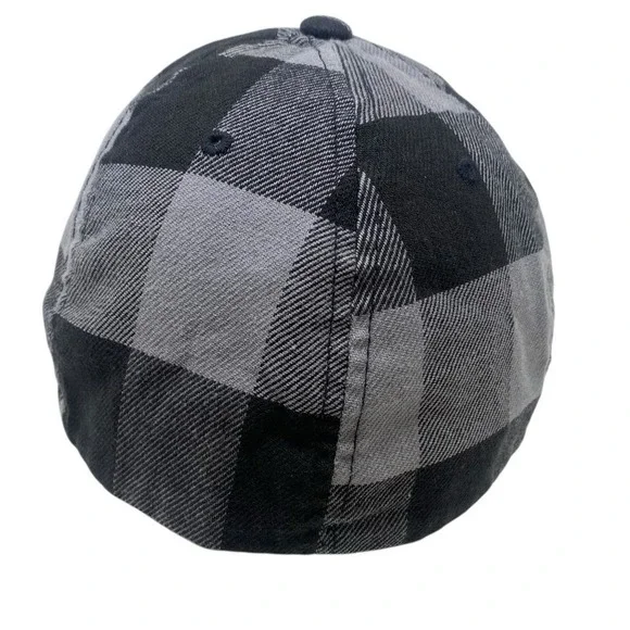 Element Skateboarding Flex Fit Hat Baseball Cap Skate Grunge Black/Grey Check - Picture 4 of 9